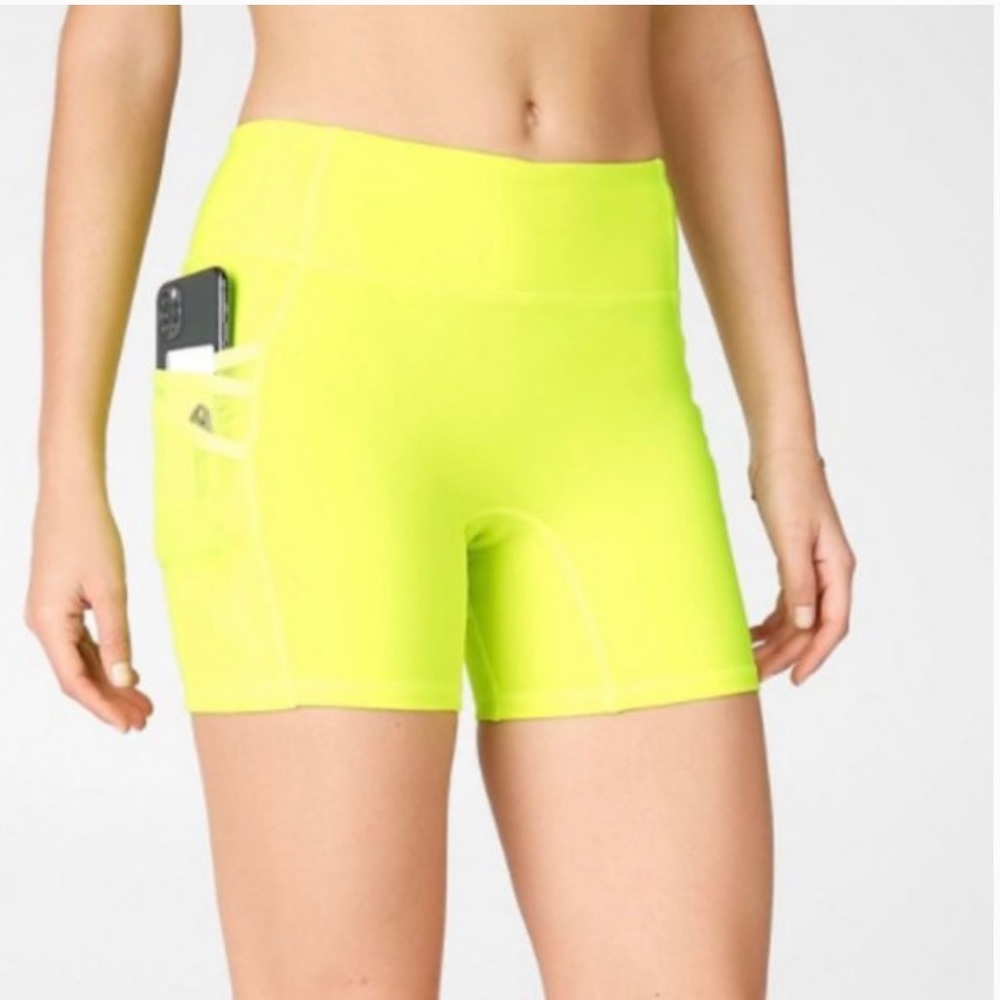 Fabletics Neon Yellow Green Trinity Mid-Rise Pock… - image 2
